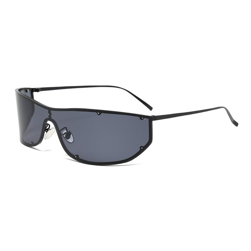 Curved one-piece Xiaoxiang sunglasses for women's high-end sense of European and American style trend curved windproof cycling sunglasses for men's