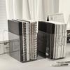 2PCS Clear Acrylic Desk Organizer with Multiple Compartment Transparent Book Stand File Holder Stationery Organizer Home Office