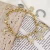 18k Gold Plated Diamond Butterfly Clover Pendant Bracelet