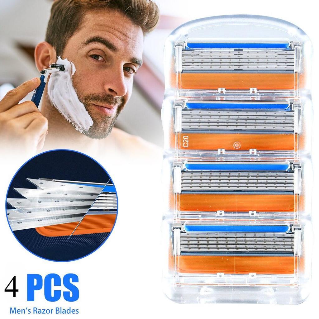 4pcs/set 5 Layer Razor Blade + Razor Blade Holder Shaving Men's Waterproof