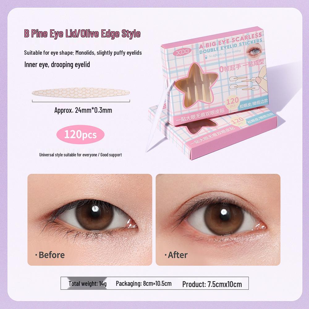 Xixi Double Eyelid Tape with Handle - Invisible, Matte, Traceless Lace Stickers for Puffy & Single Eyelids