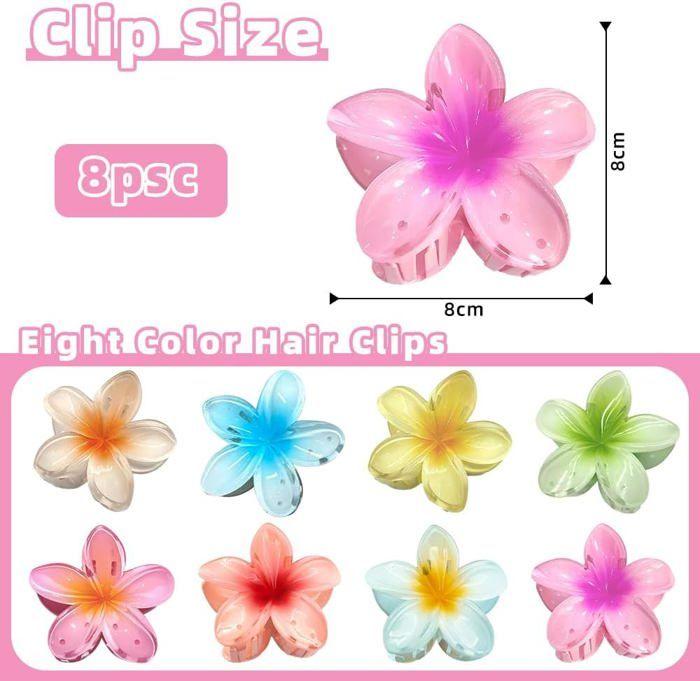 Hair Clips - Hawaiian Flower - 8 Colors - Elegant Design - Durable Material
