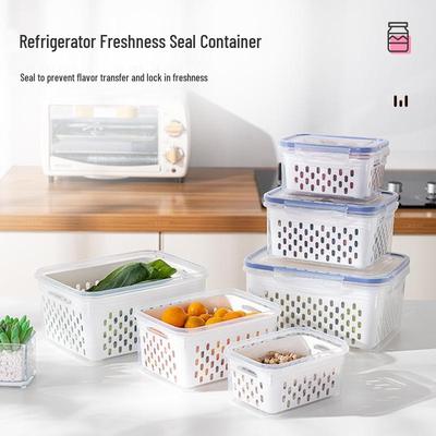 Caixa de Armazenamento Retangular Transparente de Plástico de Grau Alimentar com Tampa para Refrigeração