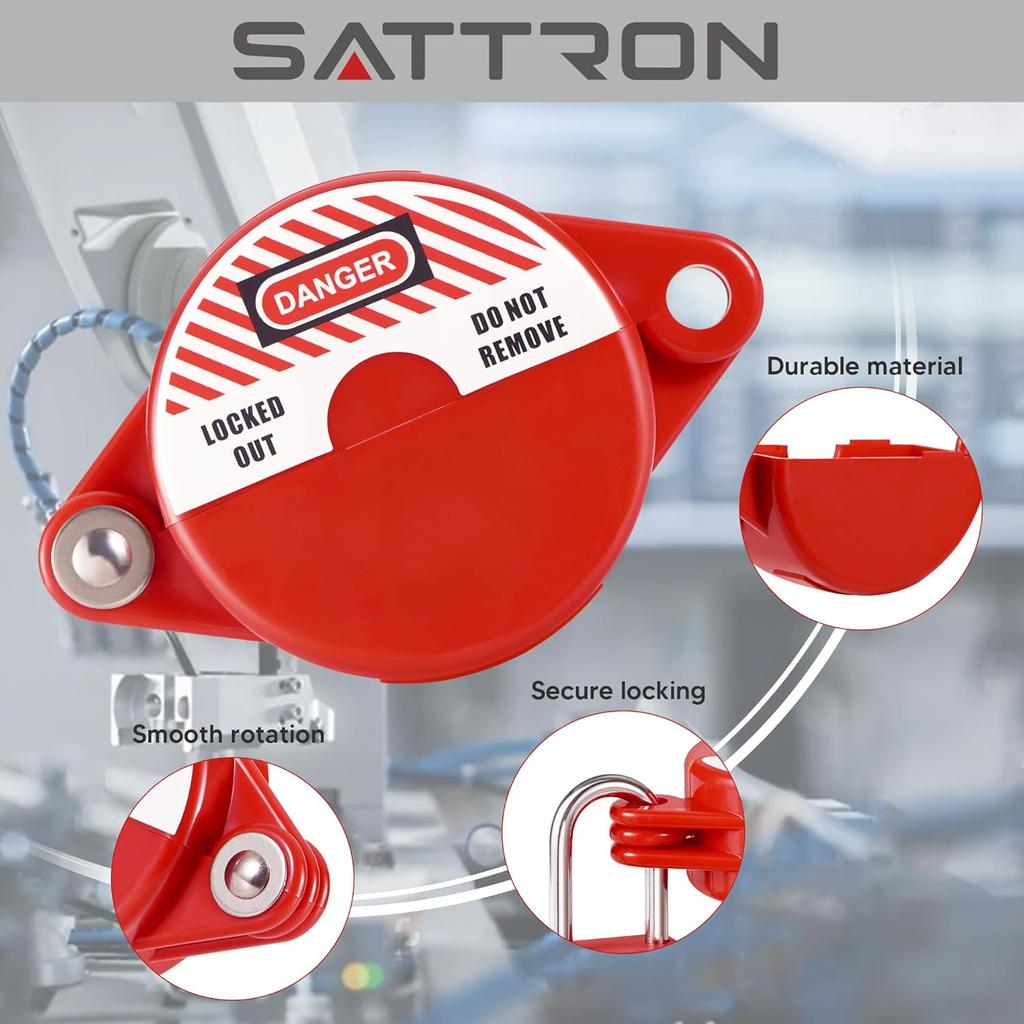 2 Sets Gate Valve Lockout and Safety Padlocks, Valve Lockout Device for 1 to 2-1/2 inch Diameter Valve Handles, Suited for Outdoor Water Spigot