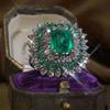 Explosive Emerald Gold Topaz Ring Fashion Jewelry (not Have Box)