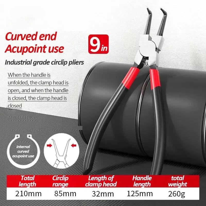 

1 шт. Плоскогубцы для стопорных колец Внутренние/Наружные Сверхпрочные для Снятия Колец Стопорные Прямые Изогнутые Плоскогубцы для Стопорных Колец