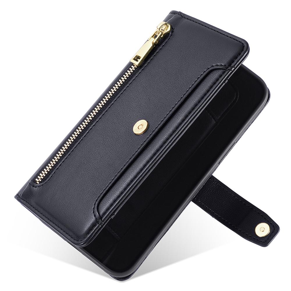For Huawei nova 12i 4G Shockproof Phone Cover Zipper Pocket Leather Cell Phone Case Wallet with 2 Straps