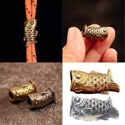 Antique Koi Brass Paracord Connector For Key Rings Backpacks And Multi Purpose Utility Decor