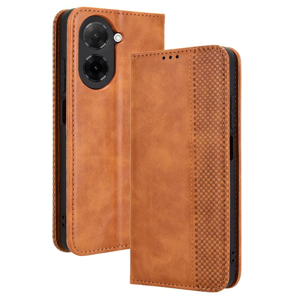 For Xiaomi Redmi A5 4G (171.7mm)/Poco C71 4G Case Wallet Stand Retro Texture Leather Phone Cover