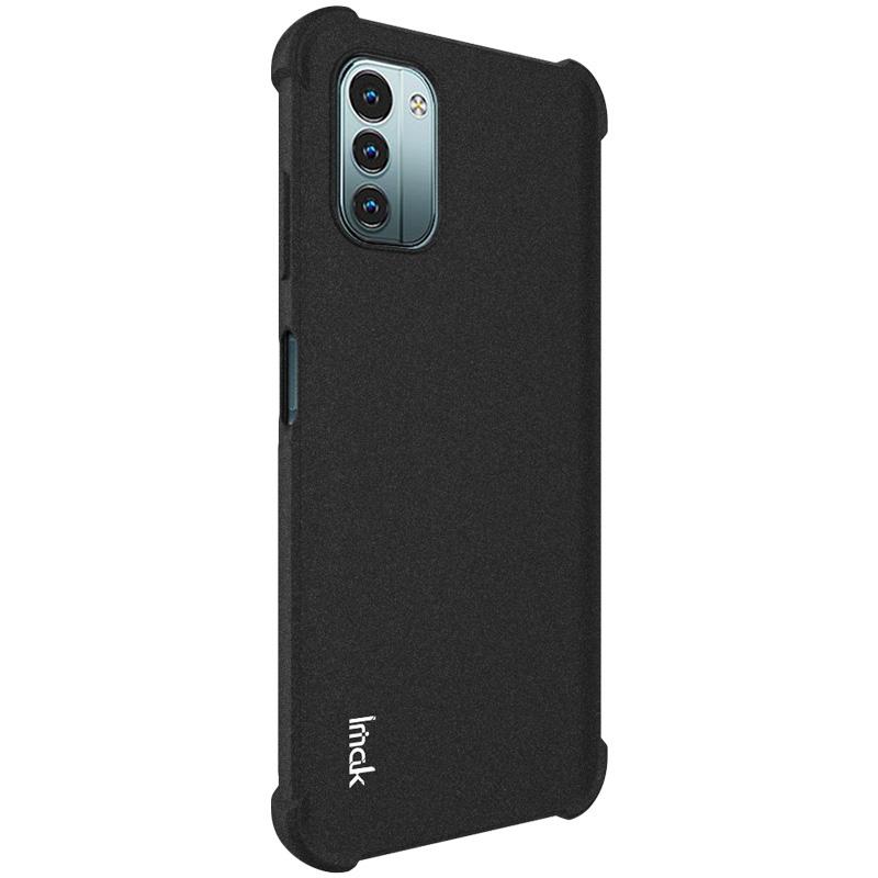 

IMAK for Nokia G11/G21 Soft TPU Case Matte Airbag Anti-drop Protection Cover with Screen Protector Black