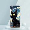 Artistic Black Cat Starry Night Case For Samsung A16 A14 A12 A22 A32 5G A34 A42 A52 A54 A50 A70 A30 A40 A20E A10S A02S A04S A06