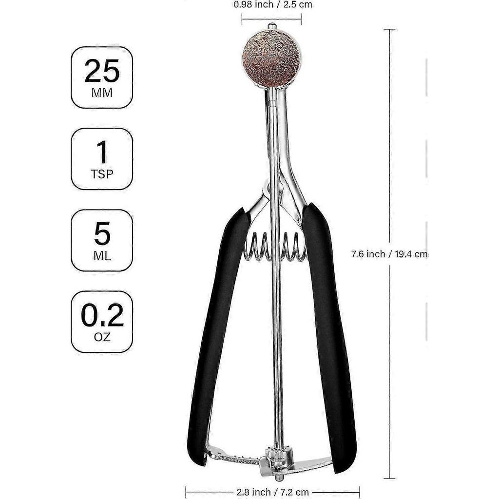 Extra Small Cookie Scoop 1 Tsp, Professional Stainless Steel Mini Ice Cream Scoop 25 Mm, M