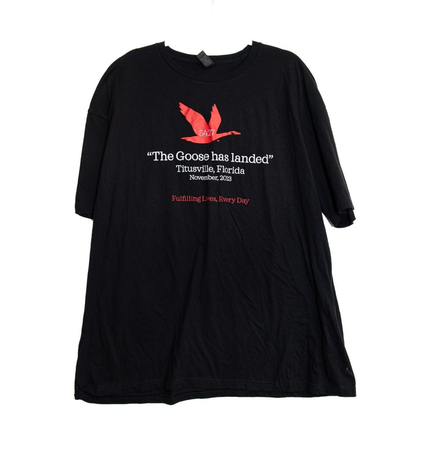 The Goose Has Landed Titusville Florida November 2023 Black T-Shirt 3XL Unisex L