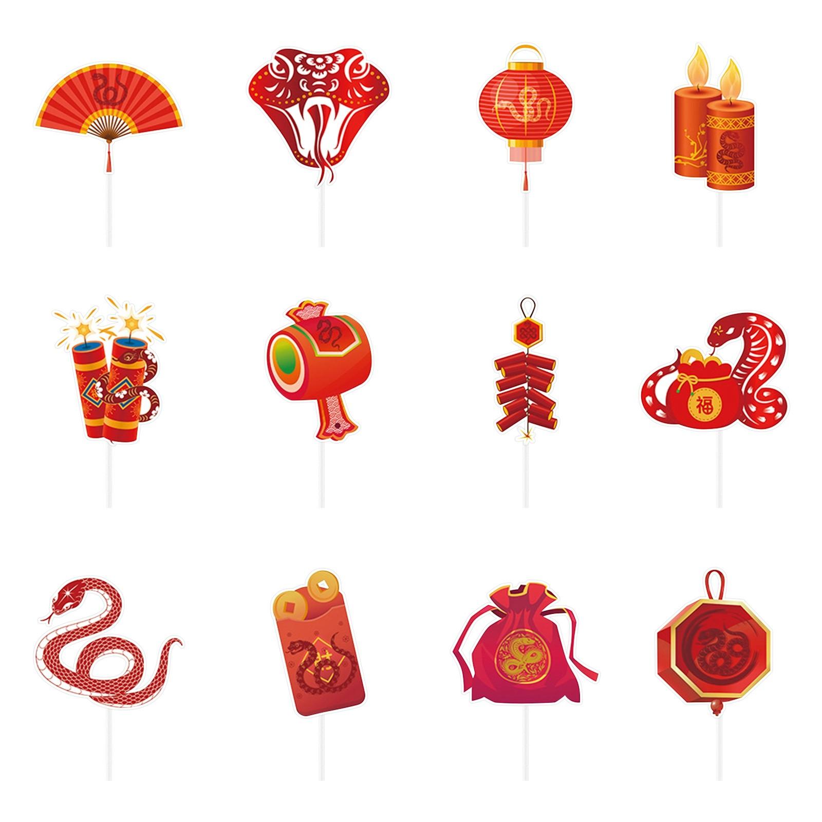 

Новогодние украшения, подарки, торты, флаги на год Змеи, праздничные атрибуты One Size красный