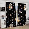 Outer Space Curtains Cartoon Astronaut Rocket Planets Stars Spaceman Universe Galaxy Print Window Kids Boys Made Of Polyester