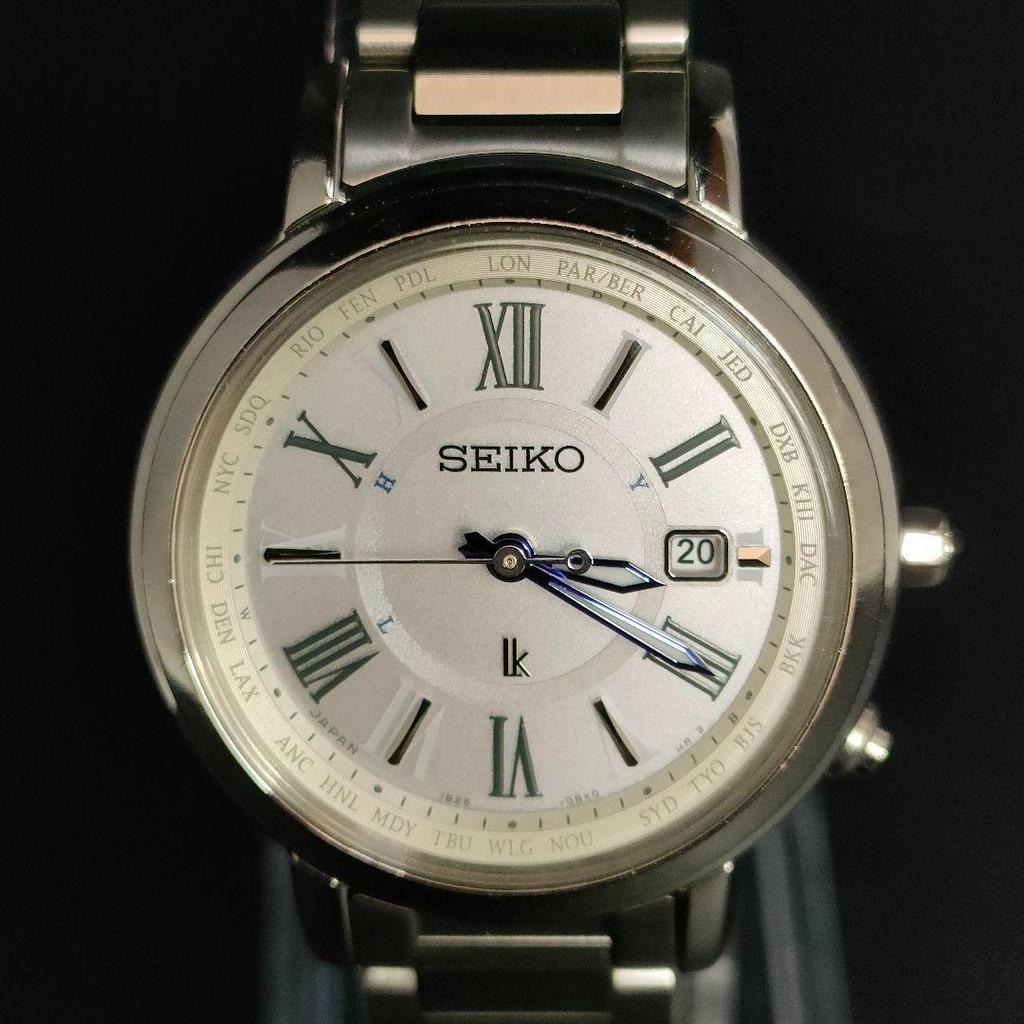 [USED] Seiko Seiko Lucia White Blue Silver Solar Watch