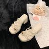 Internet celebrity temperament high-heeled sandals women's platform 2025 summer new fashion thick heel women's outer wear cover toe cool slippers