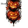 Retro Halloween Party Supplies Triple Stacked Jack-o'-Lantern Door Hanger, 2D Pumpkin Wall Hanging Ornament, Spooky Theme House Decor Fall Porch