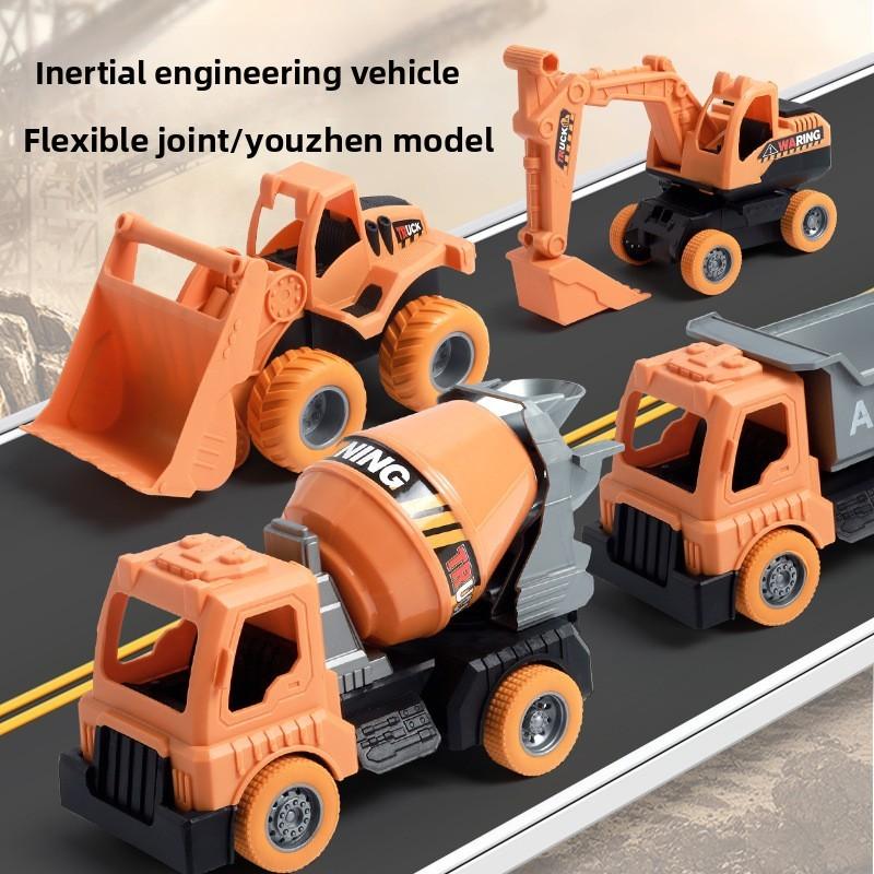Excavator Bulldozer Transport Truck Mixer Truck Kid Toy With Movable Joints For Toddler Play