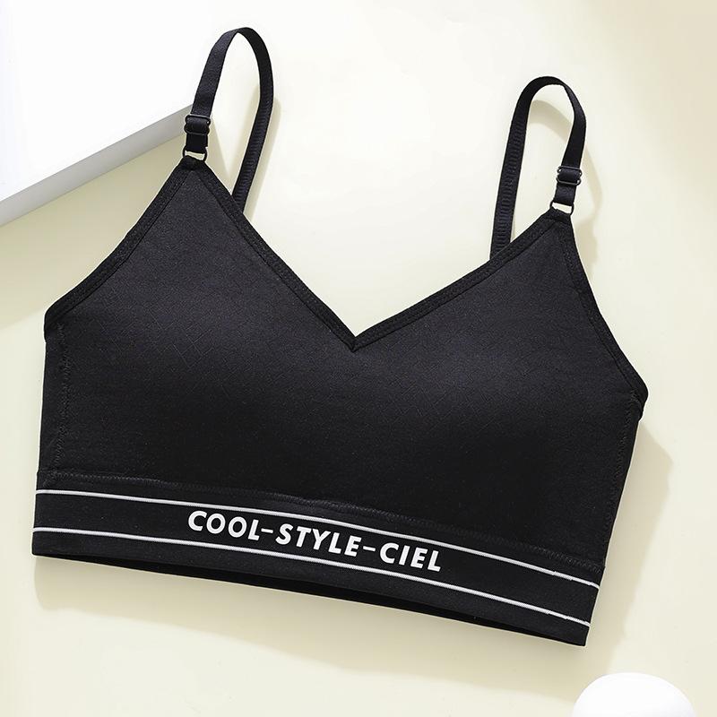 

Vest model Junior high school students Less students High school students Development period bra cover No steel ring fixed cotton cup l（ 50-65kg ） чорний