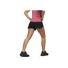 adidas Logo Print Elastic Waist Split Shorts Women Bottoms Black HZ6010