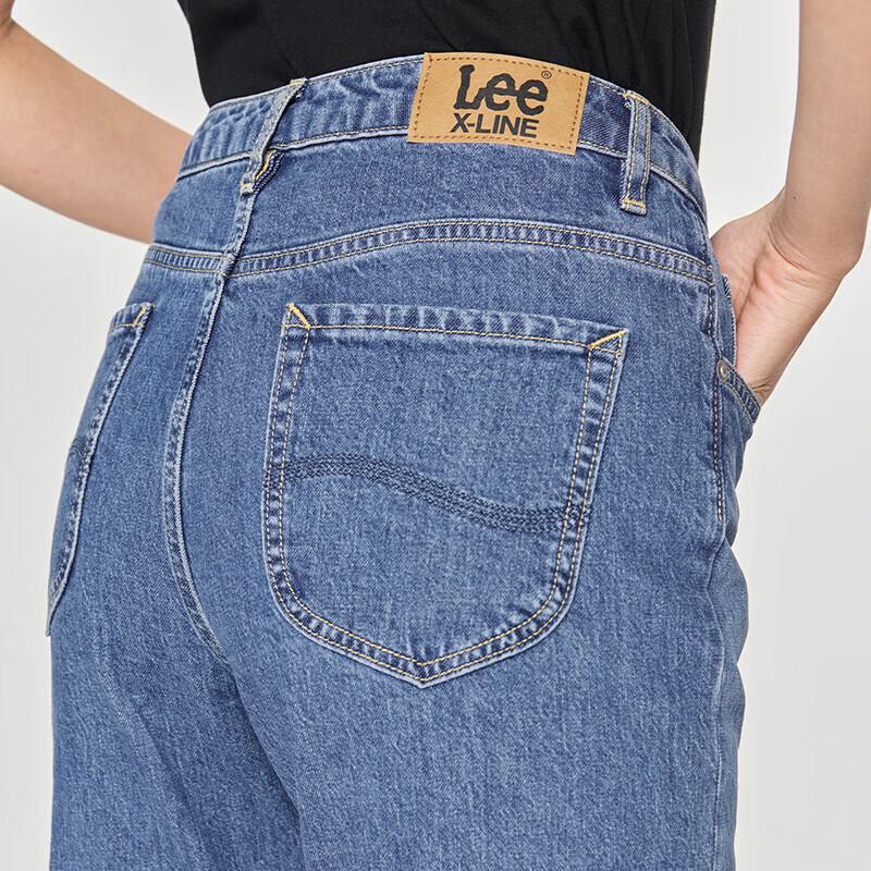 Lee Women's 413 Medium Blue High-Waist Straight-Leg Jeans