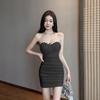 2026 Strapless Pleated Bodycon Mini Dress - Chest-Enhancing Nightclub Outfit