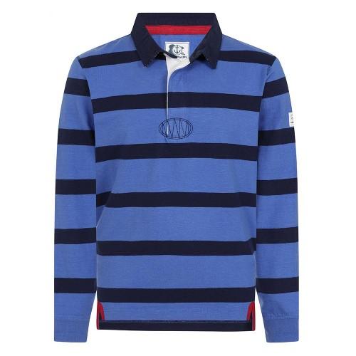 Lazy Jacks Mens Striped Long-Sleeved Rugby Polo Shirt