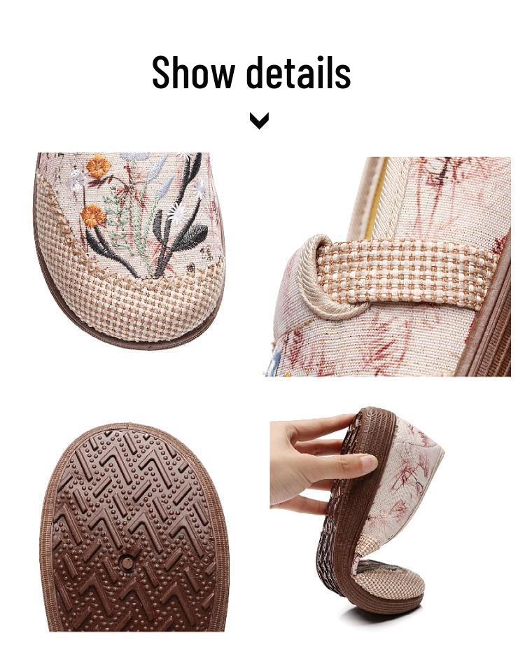 Autumn Retro Beijing Cloth Shoes - Comfortable Flat Bottom, National Style Mom Shoes