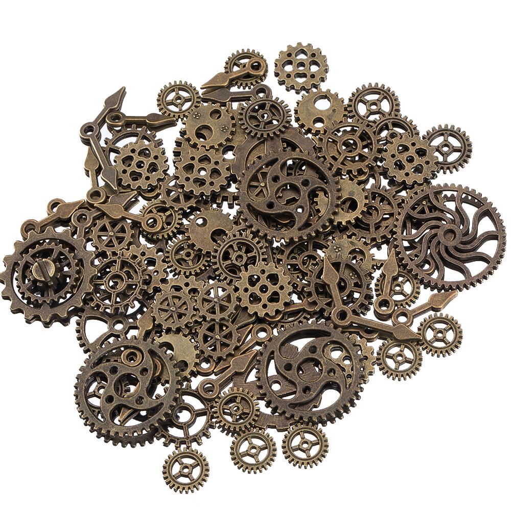 50g/100g Mixed Steampunk Gears Cogs Charms Pendant Antique Metal Beads DIY Crafts Accessories Handmade Jewelry Making  Component