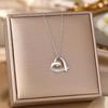 Women's Silver Titanium Steel Necklace with Micro-Inlaid Zircon - Elegant, Durable Clavicle Chain Jewelry