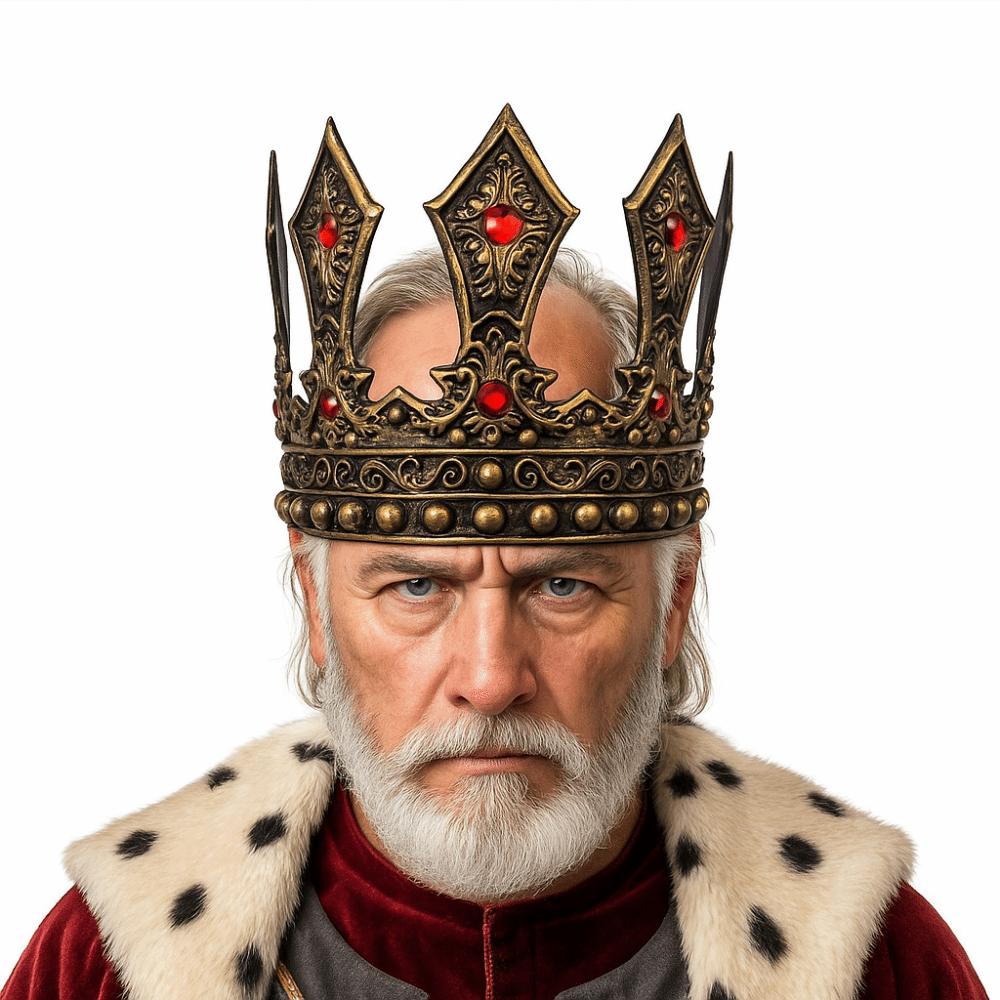 Zircon Metal Prince Tiara Medieval Style Halloween Costume Accessories King Crown Hair Ornaments