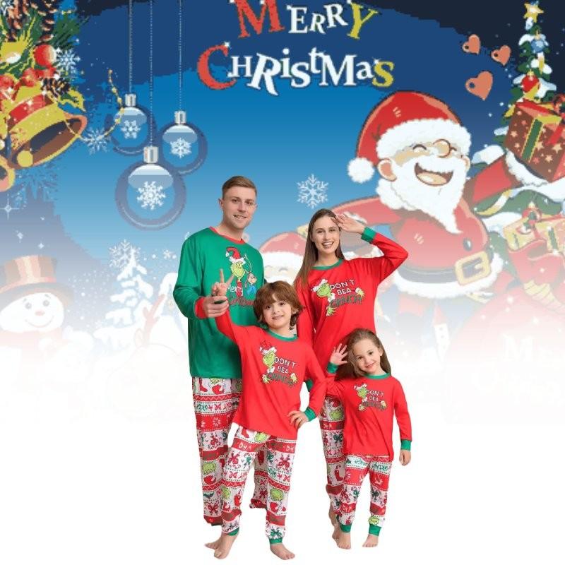 Cozy And Stylish New Monster Print Pajama Set Family Matching Outfits For Christmas