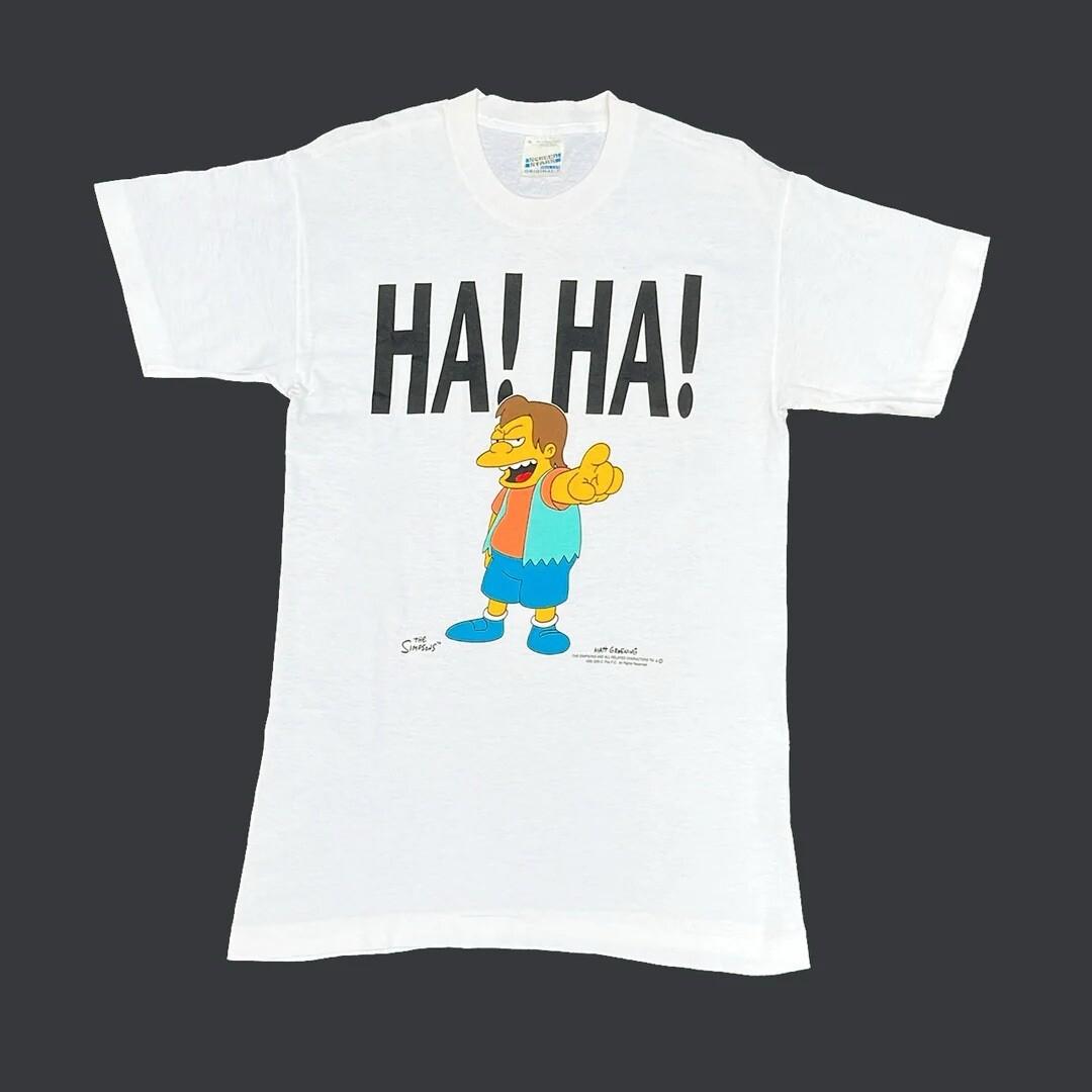 The Simpsons 1995 90s Vintage Nelson Muntz Rare Promo Single Stitch Fox Unisex T-Shirt XL
