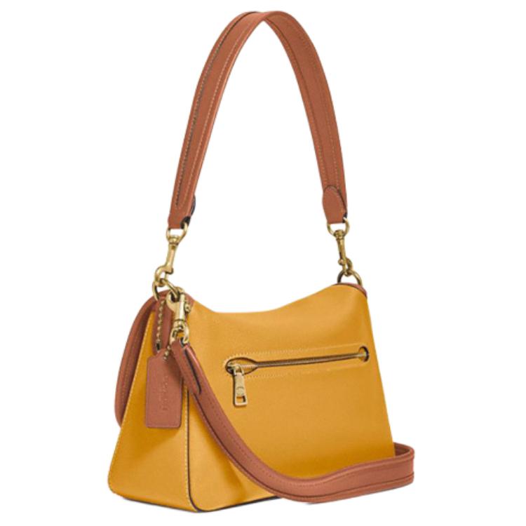 Coach Tabby 26 Color Block Classic Buckle Closure Leather Shoulder Bag Women Shoulder Bag Gold Brown C5261-B4SZ9