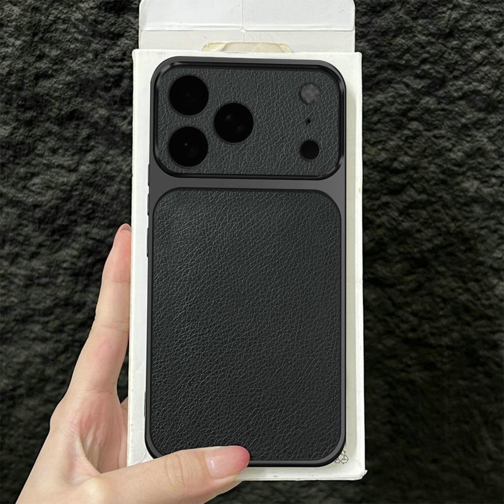 Premium Executive Leather Case for iPhone 18ProMax 18Pro 17 ProMax Large Window Lens Protector Cover