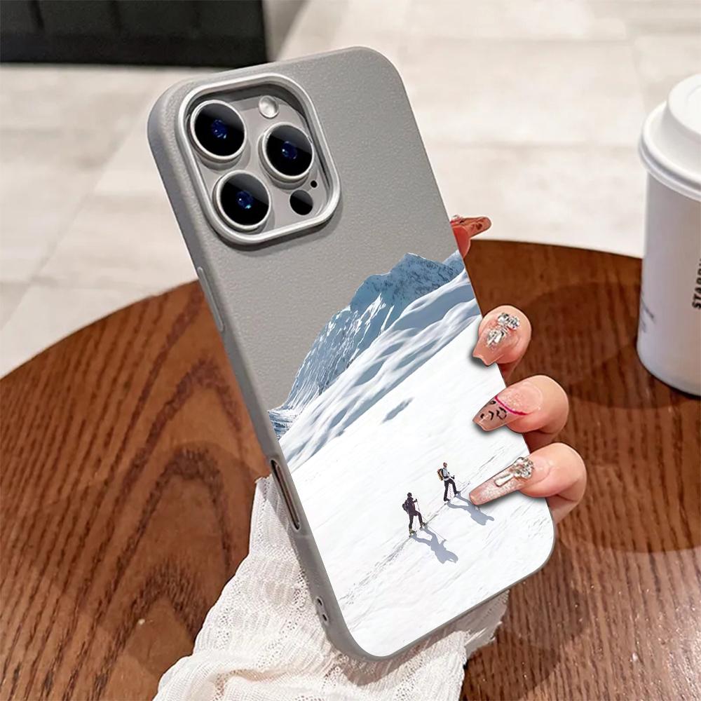 Snowboarder Mountain Pattern Phone Case For iPhone 17 16 Pro Max 15 14 13 12 11 Pro 17 Air 14 15 Plus Shockproof Soft Cover