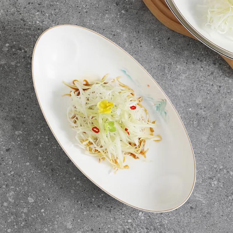 Taisun Qianli Jiangshui Ceramic Boat-Shaped Serving Plates