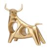 Golden Bull Sculpture Resin Hollow Lucky FengShui Bull Statue Crafts Figurine for Office Home Desktop Decorations