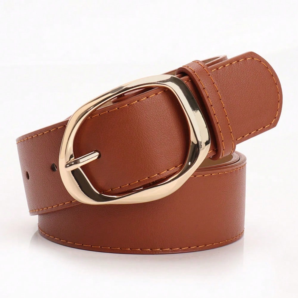 New Commuter Versatile Irregular Button Head Wide Belt Women's Simple Fashion Decorative Jeans Women's Belt