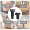 XINMEIWEN 4-Pack Metal Adjustable Furniture Legs, Cabinet Legs, Heavy-Duty Bed Center Frame Slat Support Legs for Table, Bed, Sofa (3''-4.7'', Black)