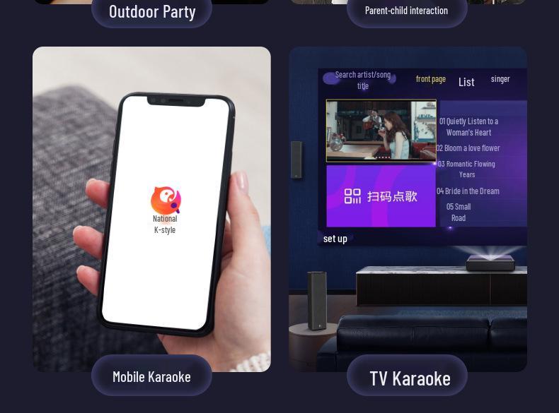 Wireless Bluetooth Home KTV Singing Microphone and Speaker - Model 858
