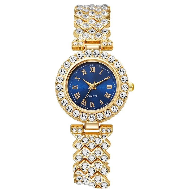 High-end lady's watch New Fashion Roman Pattern Diamond Women's Watch Quartz Women's Watch Bracelet Women's Watch