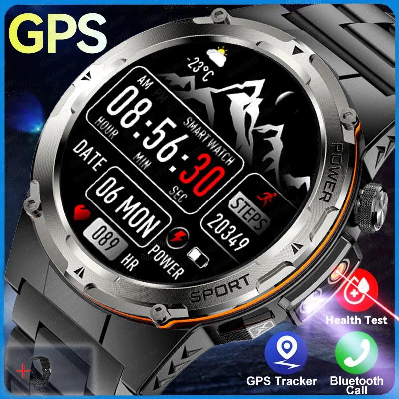 New Military GPS Smart Watches Men 3ATM Waterproof 24/7 Health 100+ Sport Modes Built-in NFC BT Call Smartwatch