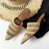 Fashion Women's Mueller Slippers Pointed Toe Slingback Stiletto Heels Sandals 2025 Summer New Heeled Shoes for Woman Slides Women