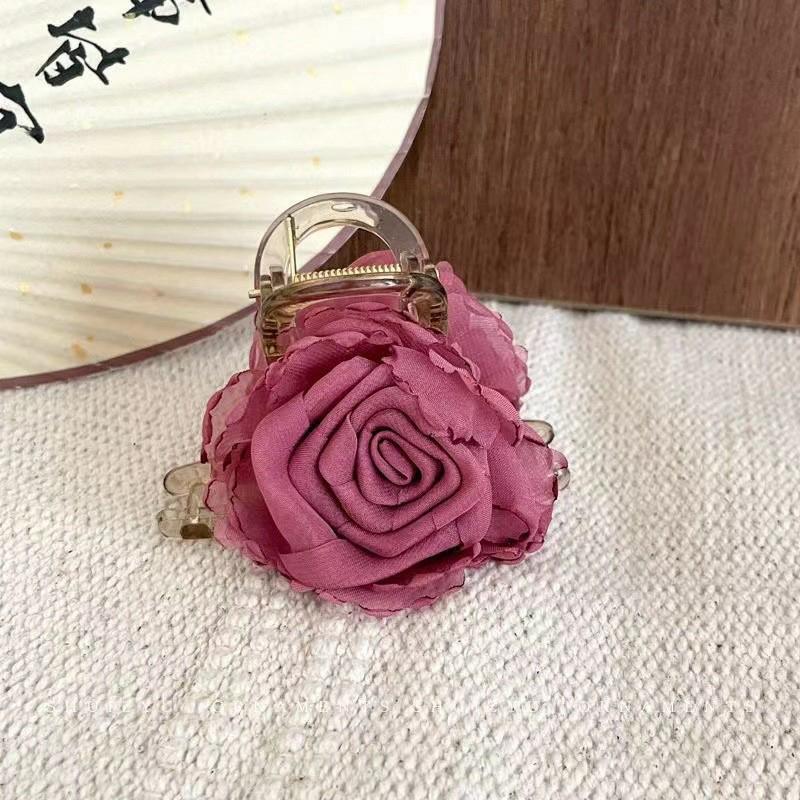 

Заколки-крабы для волос в виде розовых цветов для женщин, корейские, элегантные, темпераментные, аксессуары для волос