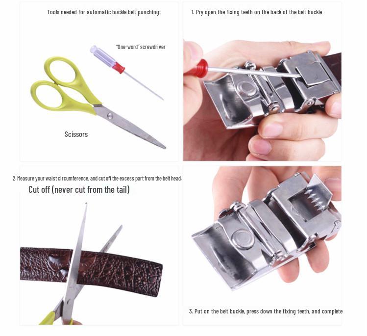 Men's Snake Print Leather Belt with Automatic Buckle - Cowhide, Korean Style for Business