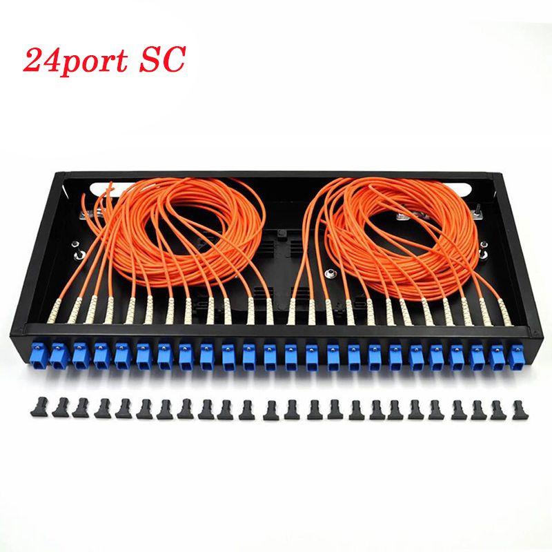 24 Ports Fiber Patch Panel With Sc Pigtail Adapter For Enhanced Connectivity Solutions