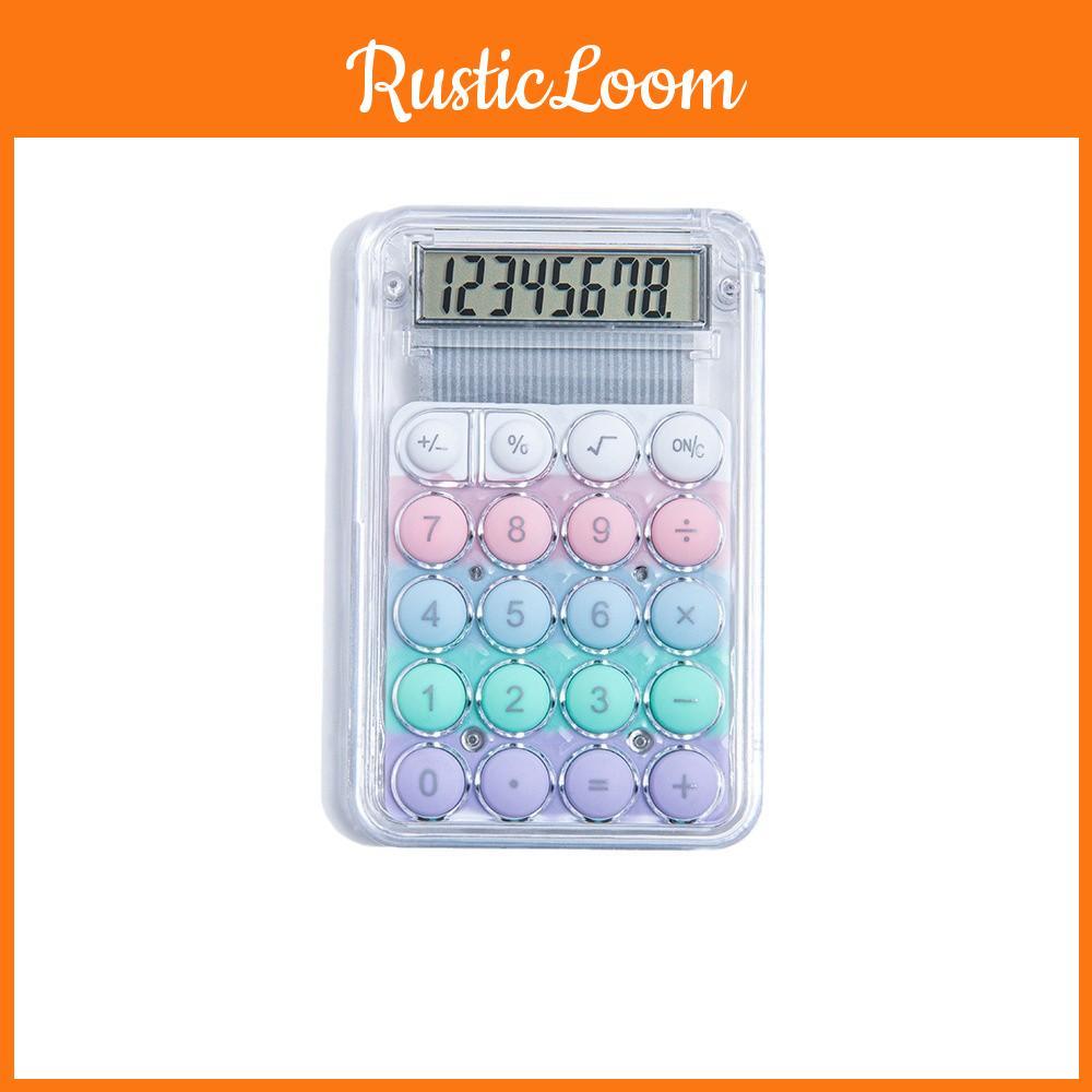 Macaron Mini Calculator Color Small Portable Transparent Student Supplies Office