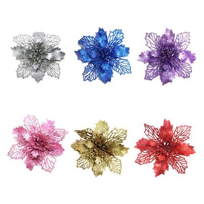 Christmas Openwork Flowers Christmas Tree Pendant Christmas Decorations Colorful Christmas Tree Decoration Artificial Flower Decoration
